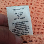 Blair  Open Weave Knit Top Women's Peach Coral 3/4 Sleeve Tunic Large Photo 6