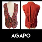 Agapo Multicolor Maroon Tailored Fit Vest Size S Photo 1