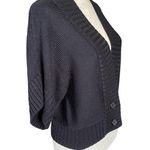 Worthington black short sleeve stretchy sweater cardigan women’s size small Photo 1