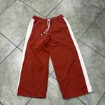 Madewell Sweatpants Womens Sz S MWL Wide Leg Red White Strips Casual Preppy EUC Photo 1