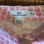 Vineyard Vines  Pink Seashell Pattern White Denim Cotton Spandex Jeans Size 10 Photo 2