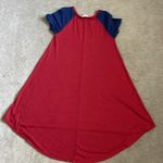 LuLaRoe Good condition red & blue‎ baseball tee-  Carly dress size XXS Photo 5