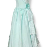 Vintage Gunne Sax Jessica McClintock Dress Prom 80s Lace Size 3/4 Strapless Gown Blue Photo 0