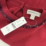 J.Crew Carolyn Embellished Fitted Crewneck Sweater Merino Wool Burgundy M NWT Photo 4