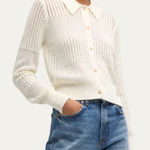 frame denim  Shrunken Crochet Cardigan in Off White Size XS Photo 0