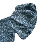 Petal and Pup  Smocked Tiered Puff Sleeve Floral Blue White Mini Dress Size 8 Photo 5