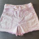 Veronica Beard Lovisa Short Cutoff Jean Shorts Denim Belted Tie Belt Purple Photo 0