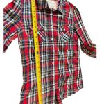 Aeropostale  Royal Stewart Plaid Long Sleeve Collared Button Up 100% Cotton Top S Photo 9