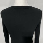& Other Stories & Other Stories Ribbed Cotton Long Sleeve Crewneck Cropped Top Black Size XS Photo 7