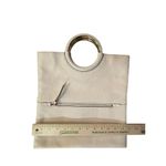 Michael Kors Michael Rosie Ring Foldover Clutch NEW with Marks Lt Cream Leather Photo 11