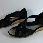 Earth Brand Earth Ficus Gemini Womens Leather Wedge Sandals Slides Size 8.5 M Black Photo 1