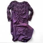 XScape Long Sleeve Lace Bodice Ruffled Formal Dress Photo 3