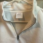 Aritzia Tna AIRYAF Fleece Cropped Quarter Zip Cropped White Sweatshirt Medium Photo 1