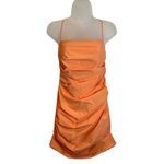 Amanda Uprichard  Laconia Chain Ruched Dress Mini Orange Party Cocktail‎ Size S Photo 1
