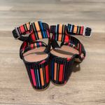 Gianni Bini  Arleena striped Ankle Strap Block Heel Sandals black multicolor 7 Photo 2