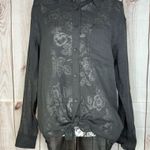 7 For All Mankind  Cotton/Linen BUTTON UP JET BLACK Photo 0