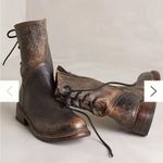 New Bed Stu Anthropologie Newark Distressed Lace‎ Up Riding Western Boots 9.5 Brown Photo 0