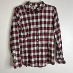 Brooks Brothers  Womens Button Up Shirt 4 Red Fleece Plaid Top Long Sleeve Cotton Photo 0
