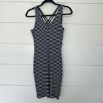 EXPRESS Women’s Medium Navy White Striped Mini Dress Photo 2