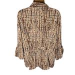 Dress Barn Y2K  Abstract Geometric Print Button Front Blouse Brown Multi XL Photo 1