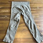 SAVVI Leggings Active Large Cropped Green Sage Textured L Spandex Compression Photo 6