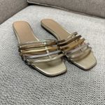 Veronica Beard  Maxon Metallic Gold Silver Caged Flat Sandals Size 9‎ Photo 1