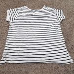 Double Zero Women's L Black & White Striped Short Sleeve T-Shirt Photo 1