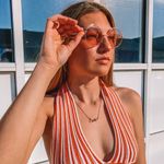 Frame Retro Orange Round Metal Sunglasses Photo 2