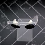 Vintage Clip On Earrings Frosted Black Circle Photo 3