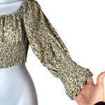 Boohoo Floral Print Long Sleeve Crop Top Size 4 Photo 2