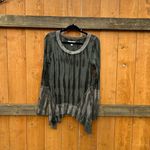 Knox Rose Knox‎ Rose Womens Shark Bite Top Size Small Long Sleeve Green Tie dyed Grunge Photo 1