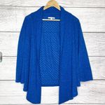 Alberto Makali Vintage Blue Knit Open Front Cardigan Blazer Jacket Size Large Photo 7