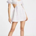 ASOS DESIGN Petite Cut-out Seersucker Check Beach Dress Photo 0