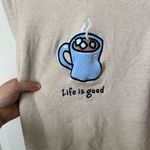 Life is Good Embroidered Hot Cocoa Knit Hooded Sweater Size S Photo 2