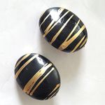 Vintage Black Gold Striped Oval Clip Photo 1
