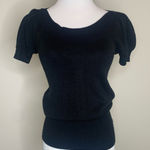 Energie Y2k Black Short Puff Sleeve Sweater Sz Medium Boho Photo 0
