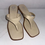Vince Camuto Old Money Minimalist Square Toe Nude Cannetta Thong Sandals Size 10 Photo 3
