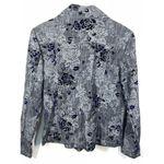 Analogy Women's Floral Velvet Button Front Blazer Jacket Gray Black Small NWOT Photo 4