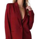 Lulus NWT  Womens Suit and Score Single Breasted Blazer‎ Size M Red Preppy Career Photo 0