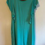 Entro Teal Mini Dress with Flutter Sleeve Accent and Pockets Size Large Photo 1