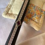 Hallmark Vintage Dark Purple Rhinestone Silver Tone Ring Marked Size 8 Photo 5