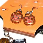 Source Unknown NWT Halloween Pumpkin Earrings & Dangle Charms Silver Tone Chain 20" Necklace Photo 1