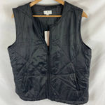 Socialite New S/M Small Medium Solid Black Quilted Oversized Puffer Vest Jacket Photo 2