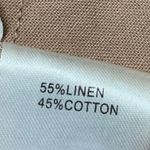 SABO Women's Tan Linen Short Puff Sleeve Bandeau Tube Blouse Crop Top Size M Size M Photo 3