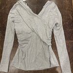 Donna Karan  New York Empire Twist Top in Silver Long Sleeve Photo 5