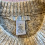 Design History cream sweater with fringe detail and cable knitting size M Photo 4