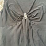 R & M Richards  Sleeveless Ruffle Sheer Rhinestone Top Black 16 Photo 2