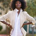 Frank & Eileen  Dublin Tailored Blazer In Cement Cream Ivory Size XS NWT Photo 0