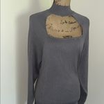 Ashley Stewart  Gray Turtleneck Sweater with Front Square Cut-Out Photo 1