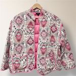 Torrid 3X Pink Medallion Quilted Open Jacket Lightweight Front Pockets Boho Photo 1